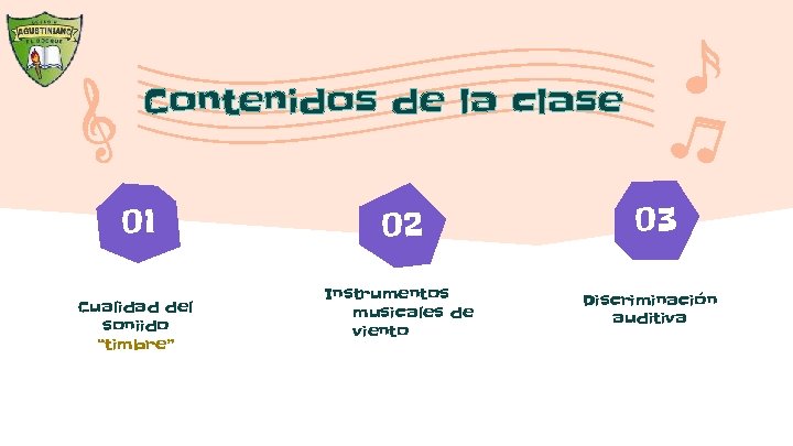 Contenidos de la clase 01 Cualidad del soniido “timbre” 02 Instrumentos musicales de viento