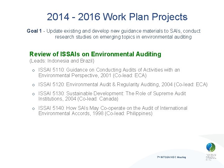 2014 - 2016 Work Plan Projects Goal 1 - Update existing and develop new