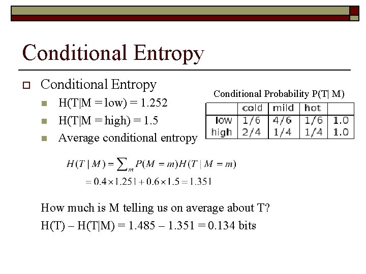 Information Theory Rong Jin Outline o o Information