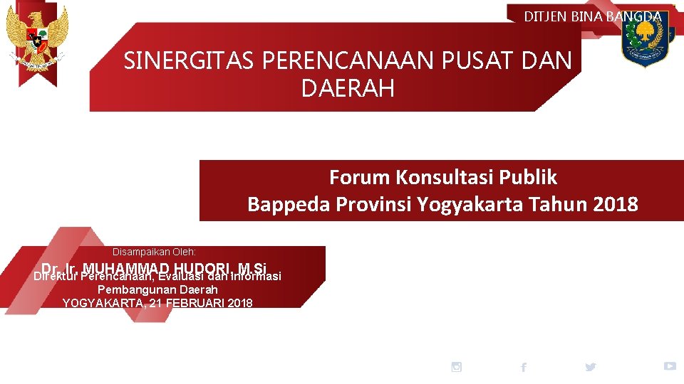 DITJEN BINA BANGDA SINERGITAS PERENCANAAN PUSAT DAN DAERAH Forum Konsultasi Publik Bappeda Provinsi Yogyakarta