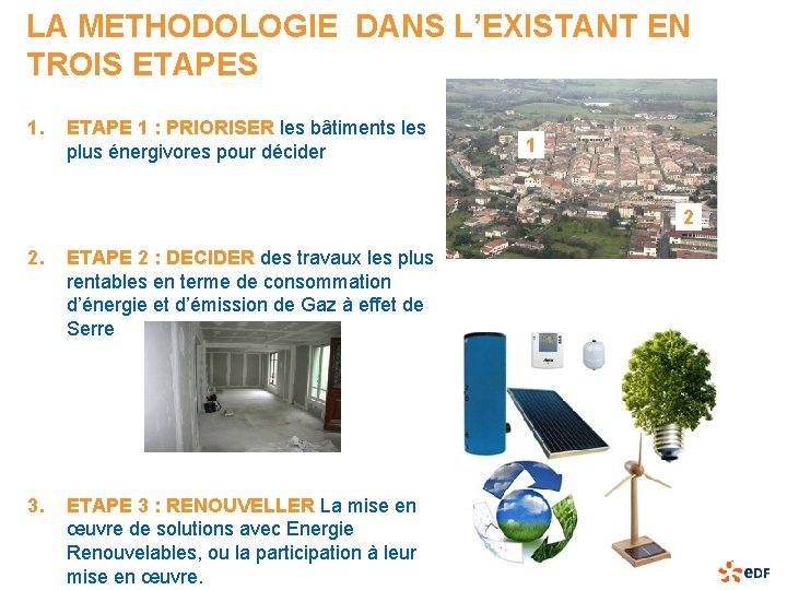 LA METHODOLOGIE DANS L’EXISTANT EN TROIS ETAPES 1. ETAPE 1 : PRIORISER les bâtiments