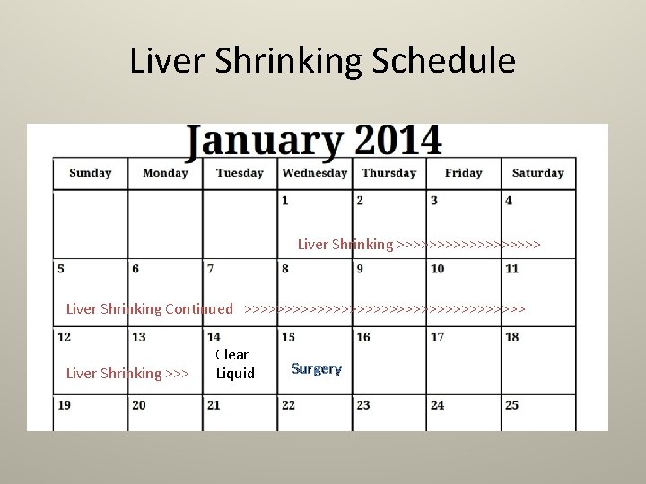 Liver Shrinking Schedule Liver Shrinking >>>>>>>>> Liver Shrinking Continued >>>>>>>>>>>>>>>>>> Liver Shrinking >>> Clear