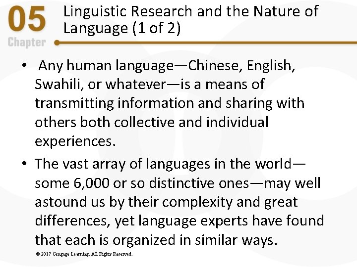 Linguistic Research and the Nature of Language (1 of 2) • Any human language—Chinese, Linguistic Research and the Nature of Language (1 of 2) • Any human language—Chinese,