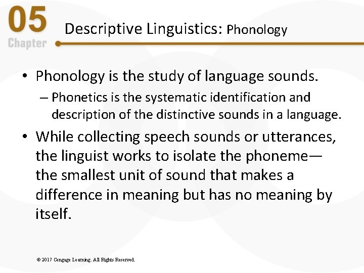 Descriptive Linguistics: Phonology • Phonology is the study of language sounds. – Phonetics is Descriptive Linguistics: Phonology • Phonology is the study of language sounds. – Phonetics is