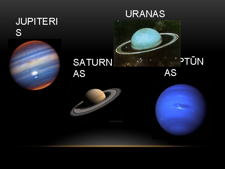 URANAS JUPITERI S SATURN AS NEPTŪN AS 