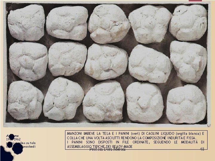 Achrome 1961 -1962 panini, caolino su tela Collezione Consolandi MANZONI IMBEVE LA TELA E