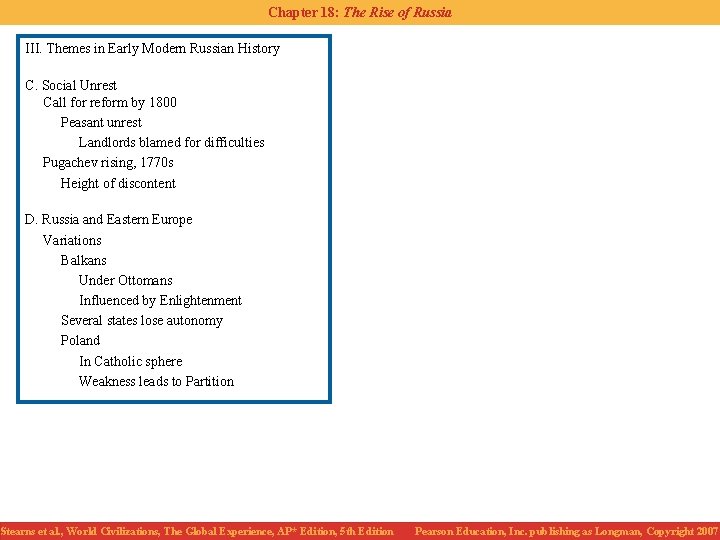 Chapter 18: The Rise of Russia III. Themes in Early Modern Russian History C.