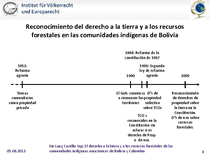 Reconocimiento del derecho a la tierra y a los recursos forestales en las comunidades