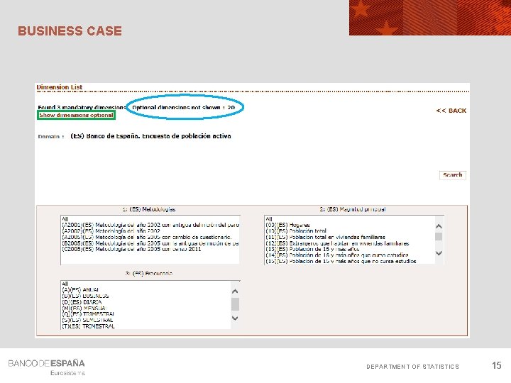 BUSINESS CASE DEPARTMENT OF STATISTICS 15 