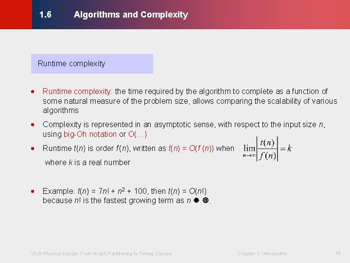 Algorithms and Complexity © KLMH 1. 6 Runtime complexity · Runtime complexity: the time