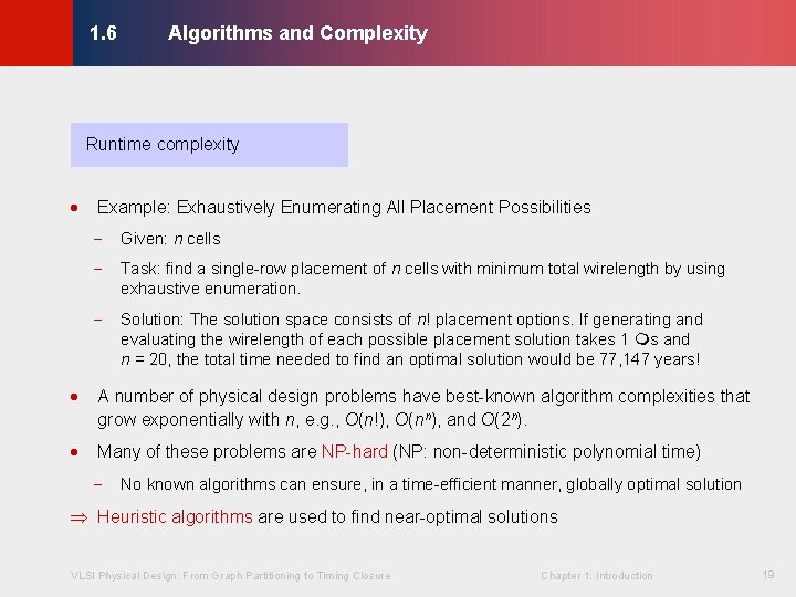 Algorithms and Complexity © KLMH 1. 6 Runtime complexity · Example: Exhaustively Enumerating All