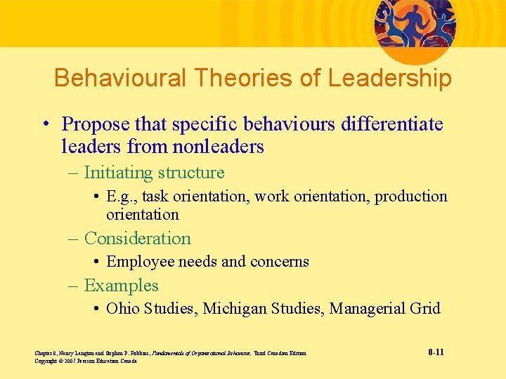 Behavioural Theories of Leadership • Propose that specific behaviours differentiate leaders from nonleaders –