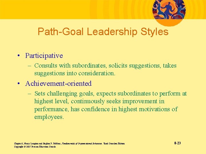 Path-Goal Leadership Styles • Participative – Consults with subordinates, solicits suggestions, takes suggestions into