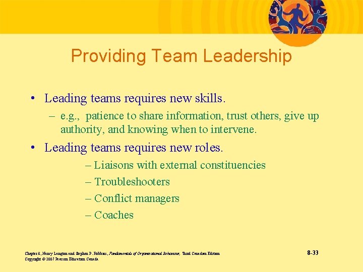Providing Team Leadership • Leading teams requires new skills. – e. g. , patience