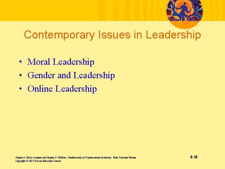 Contemporary Issues in Leadership • Moral Leadership • Gender and Leadership • Online Leadership