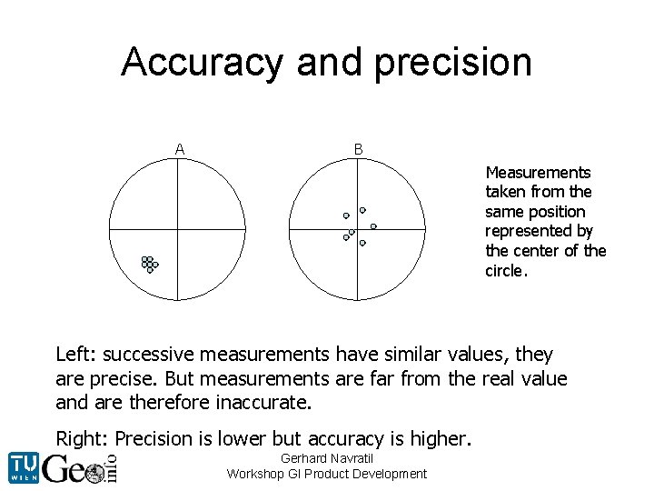 Accuracy and precision A B Measurements taken from the same position represented by the