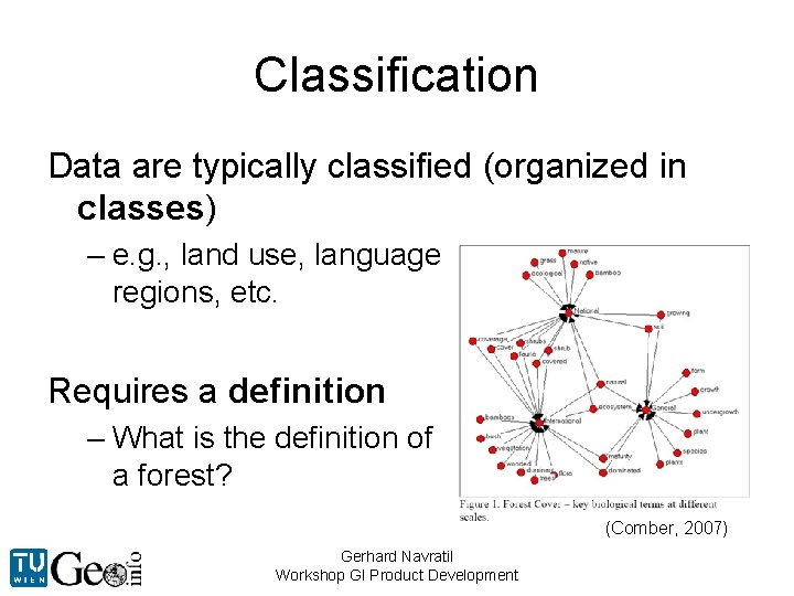 Classification Data are typically classified (organized in classes) – e. g. , land use,