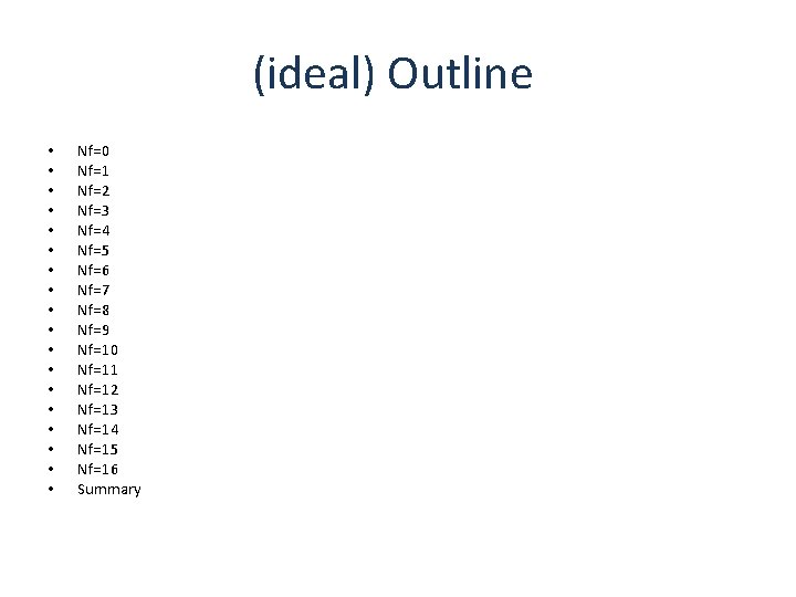 (ideal) Outline • • • • • Nf=0 Nf=1 Nf=2 Nf=3 Nf=4 Nf=5 Nf=6