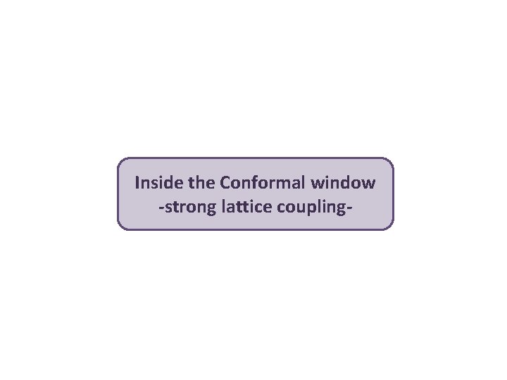 Inside the Conformal window -strong lattice coupling- 