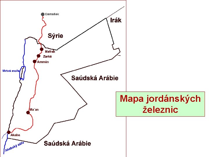 Mapa jordánských železnic 