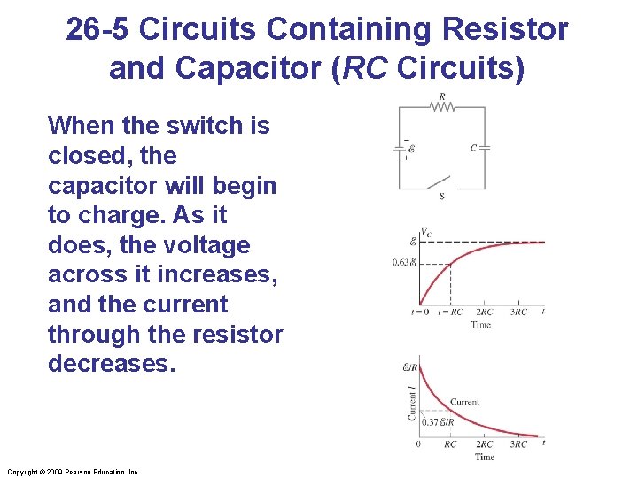 26 -5 Circuits Containing Resistor and Capacitor (RC Circuits) When the switch is closed,