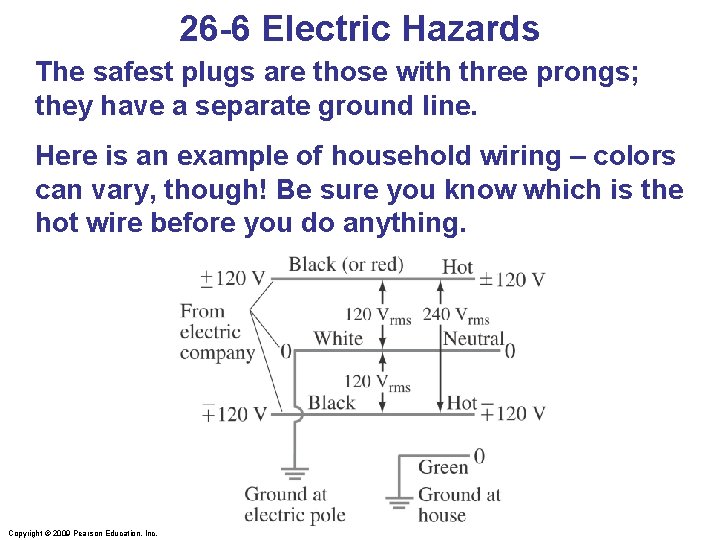 26 -6 Electric Hazards The safest plugs are those with three prongs; they have