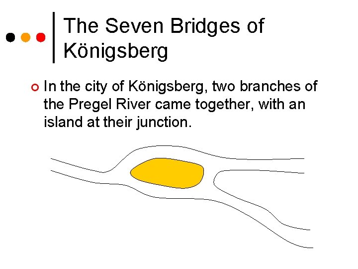 The Seven Bridges of Königsberg ¢ In the city of Königsberg, two branches of