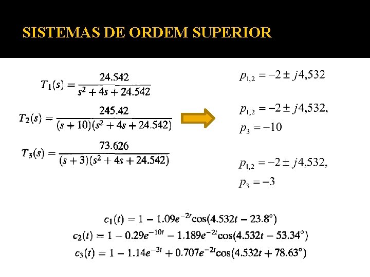 SISTEMAS DE ORDEM SUPERIOR SISTEMAS DE ORDEM SUPERIOR