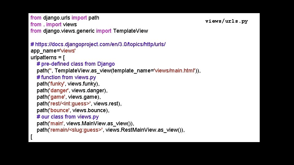 from django. urls import path from. import views from django. views. generic import Template.