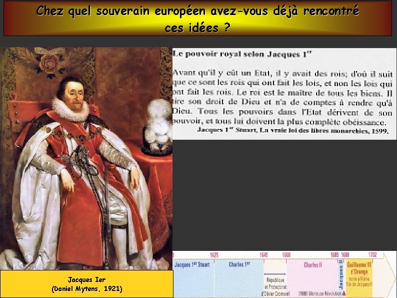 Chez quel souverain européen avez-vous déjà rencontré ces idées ? Jacques Ier (Daniel Mytens,