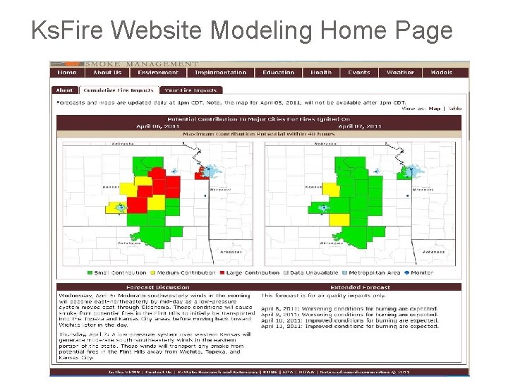 Ks. Fire Website Modeling Home Page 