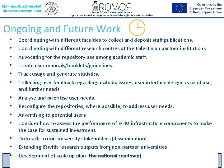 Research Output Management through Open Access Institutional Repositories in Palestinian Higher Education Institutions Ongoing