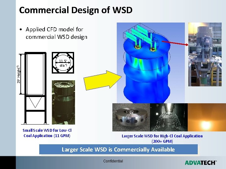 Commercial Design of WSD 29’ Height*) • Applied CFD model for commercial WSD design Commercial Design of WSD 29’ Height*) • Applied CFD model for commercial WSD design