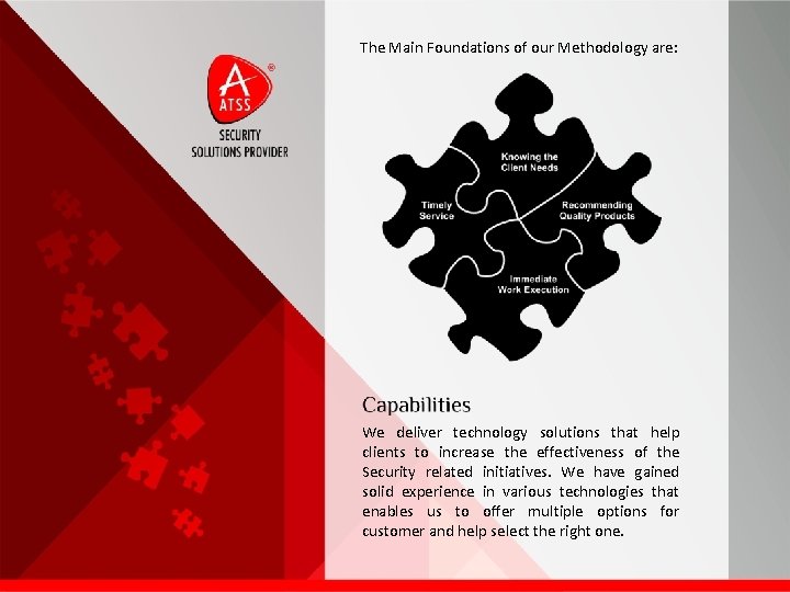 The Main Foundations of our Methodology are: We deliver technology solutions that help clients