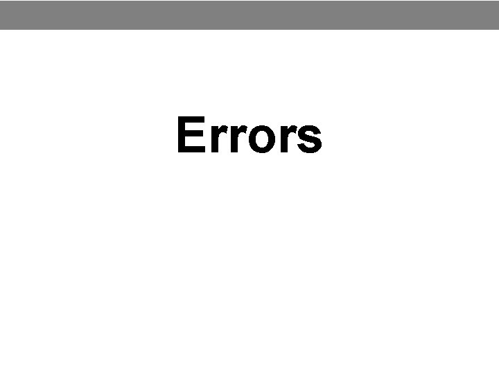 Errors 