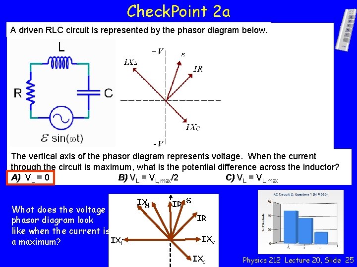 Check. Point 2 a A driven RLC circuit is represented by the phasor diagram