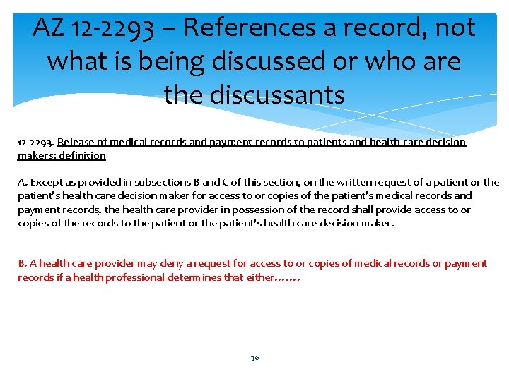 AZ 12 -2293 – References a record, not what is being discussed or who