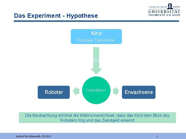 Das Experiment - Hypothese Kind Passiver Teilnehmer Beobachtung Roboter Interaktion Erwachsene Die Beobachtung erhöhet