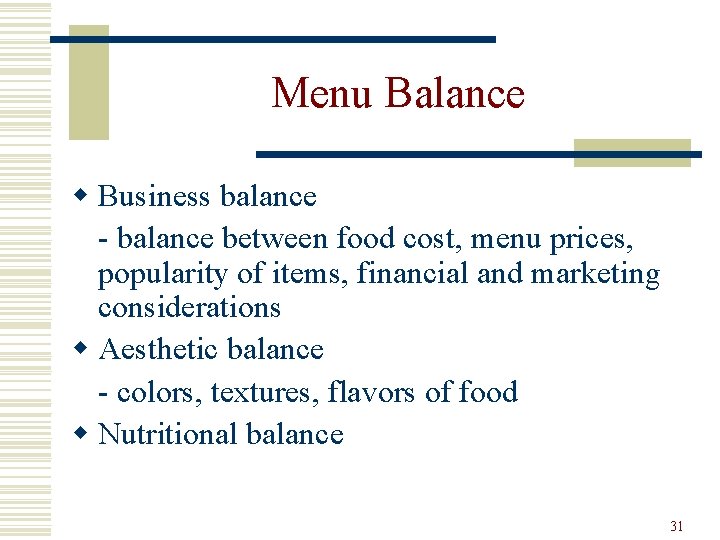 Menu Balance w Business balance - balance between food cost, menu prices, popularity of Menu Balance w Business balance - balance between food cost, menu prices, popularity of