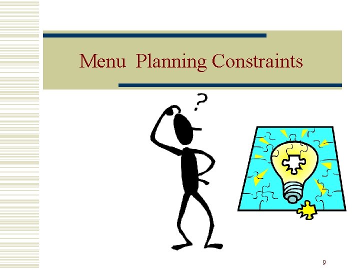 Menu Planning Constraints 9 