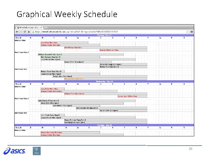 Graphical Weekly Schedule 29 