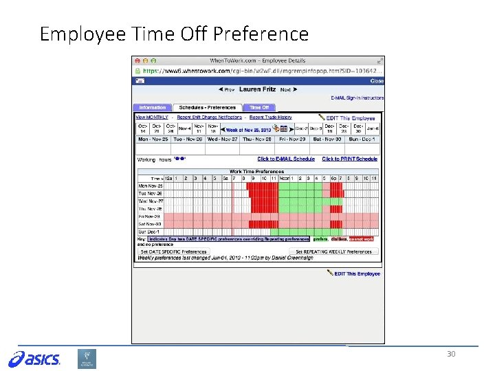 Employee Time Off Preference 30 