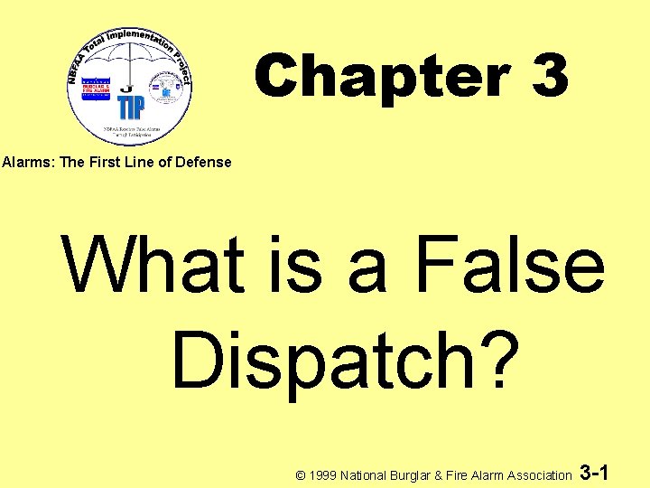 Chapter 3 Alarms: The First Line of Defense What is a False Dispatch? ©