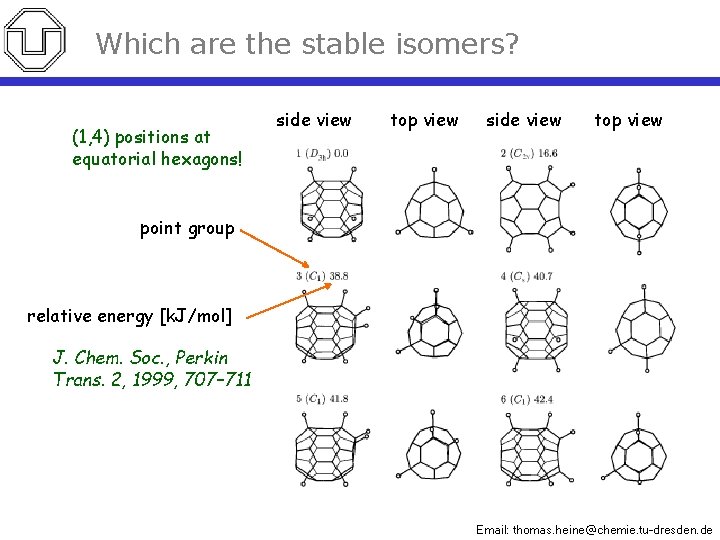 Which are the stable isomers? (1, 4) positions at equatorial hexagons! side view top