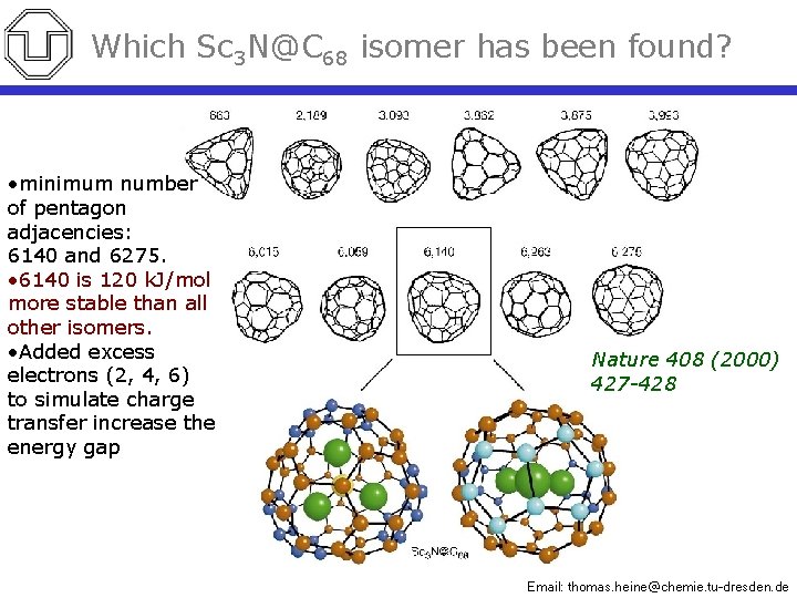 Which Sc 3 N@C 68 isomer has been found? • minimum number of pentagon