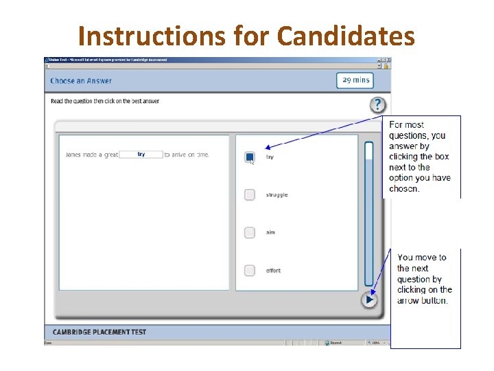 Instructions for Candidates 