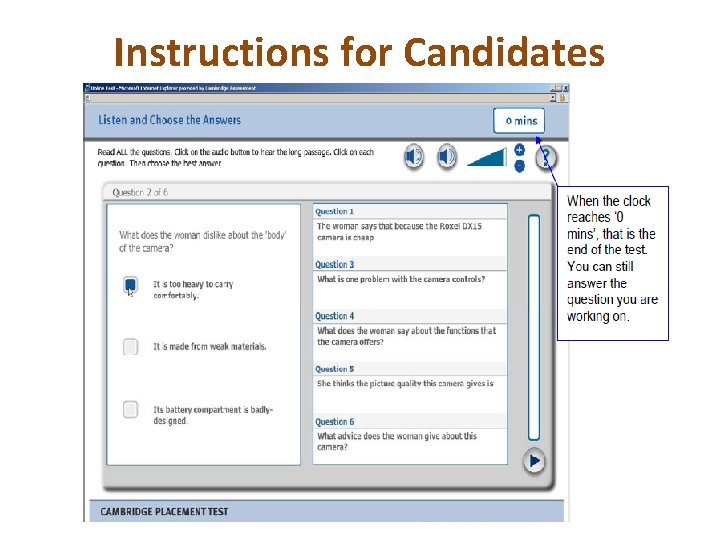 Instructions for Candidates 