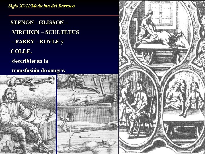 Siglo XVII/Medicina del Barroco STENON - GLISSON – VIRCHON – SCULTETUS - FABRY -