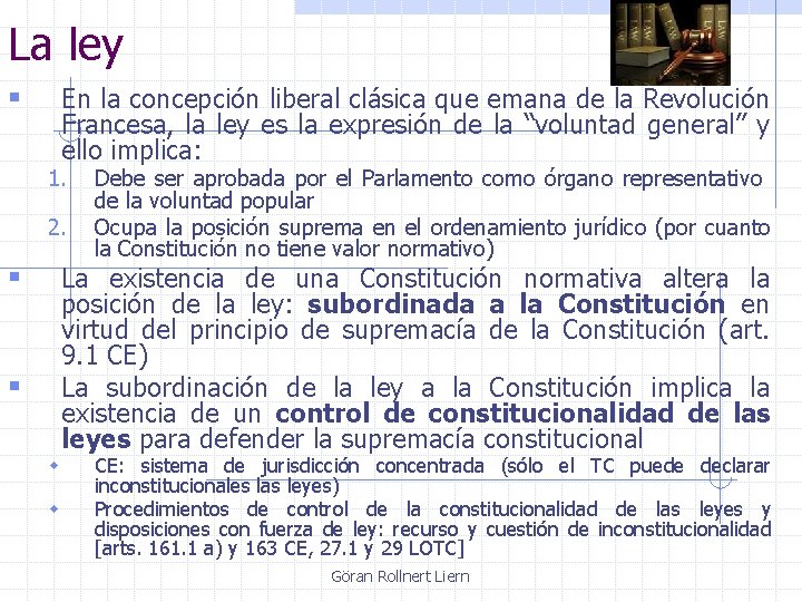 Derecho Constitucional I Unidad Temtica 8 La ley