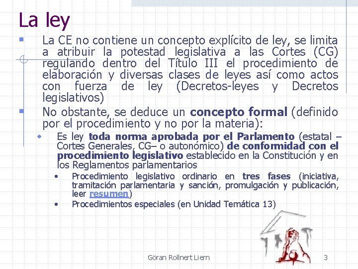 Derecho Constitucional I Unidad Temtica 8 La ley